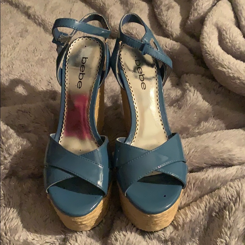 Bebe Teal Blue Size 7 1/2 Wedges